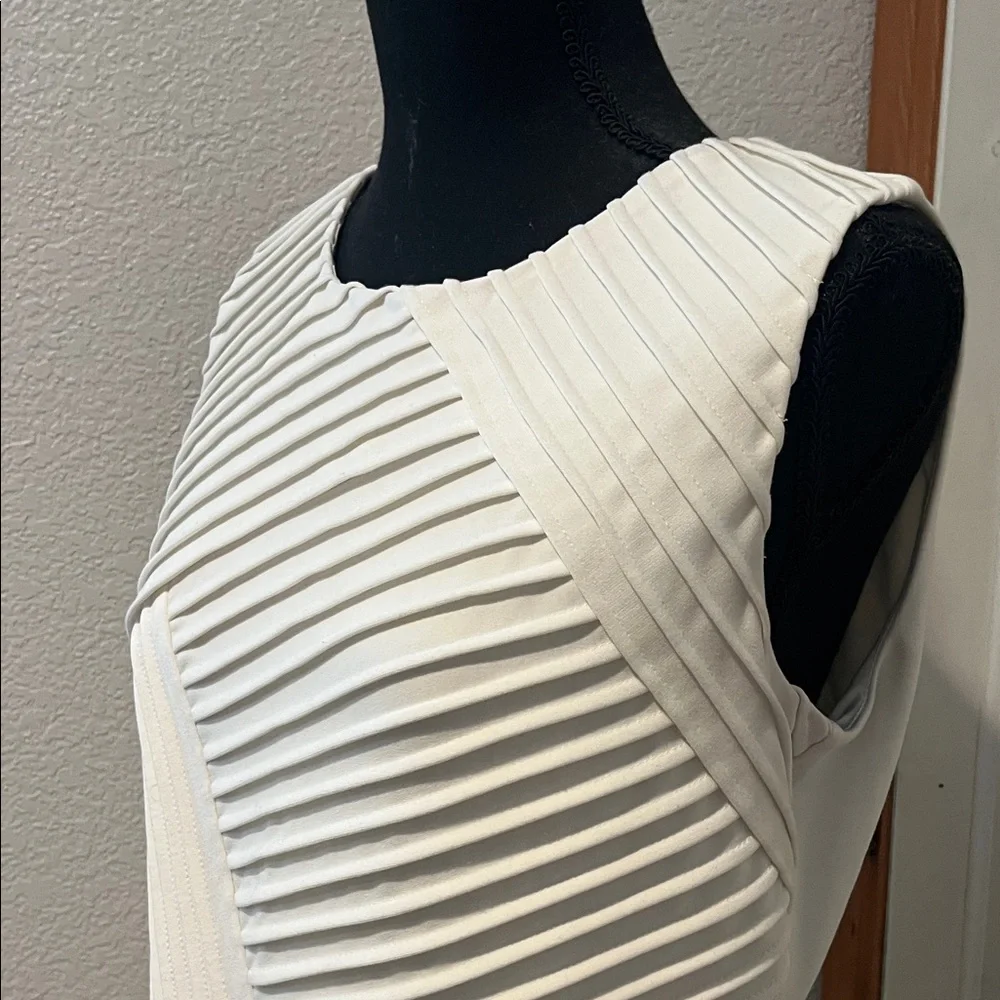 Calvin Klein Textured White Midi Dress - Picture 2 of 5